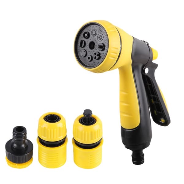 Havesprøjtedyse-sæt – Justerbar Vandspreder til Slange Bilvask Have**Gul [Standardversion] Yellow [Regular Version]