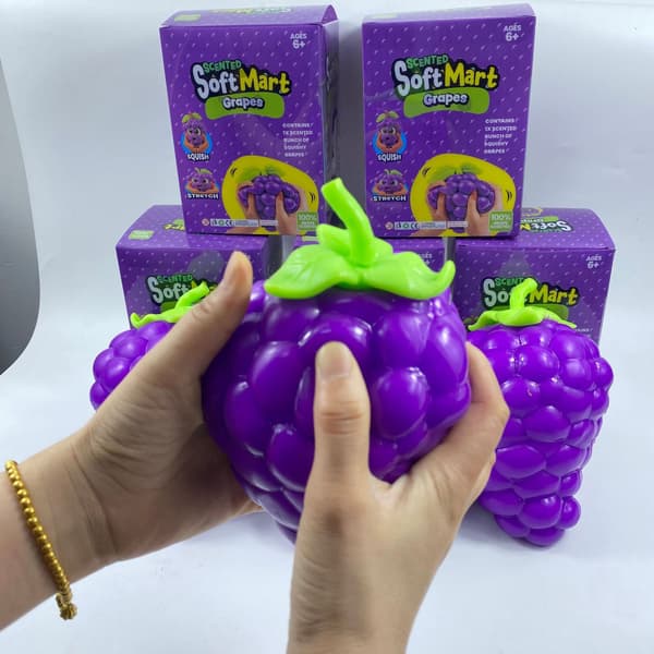 Kæmpe lilla drue Squishy Legetøj, Blød Klemme Sensorisk Stressaflastningsbold, Sjov Fidget Legetøj