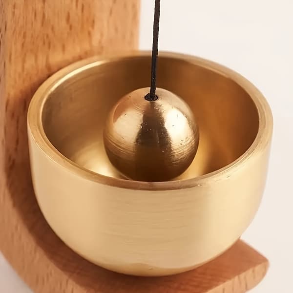 Magnetisk vindklocka dörrklocka bokträ koppar dörrpåminnelseklocka heminredning för entré Beech Brass Wind Chime Ornament
