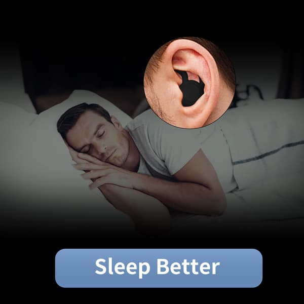 Ørepropper - Sovepropper - Ørepropper - Sovepropper - Sovepropper - Støyreduserende ørepropper - BPA-fri silikon - Høy lyddemping (33dB) - Svart
