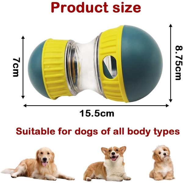 Hundesnackbold - Interaktiv Langsom Foderdispenser - Puslespilslegetøj til Hunde Katte - Justerbart Foderudløserlegetøj Colour One size