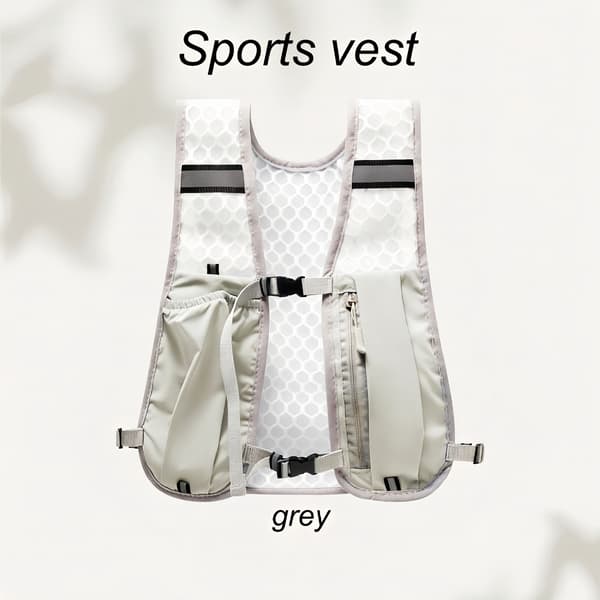 Unisex løpevest med refleksstriper og justerbar refleks-drikkepakke. Gray