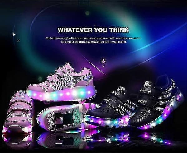 Rullesko til drenge og piger med blinkende hjul black 39