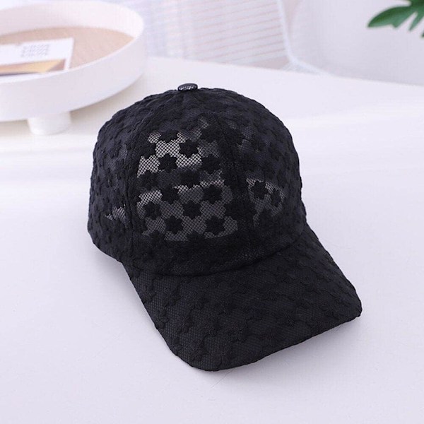 Solhatt för damer ihålig blomma baseballkeps andningsbar spetskeps lätt sommarhatt mode avslappnad hatt för strandfest{F2}