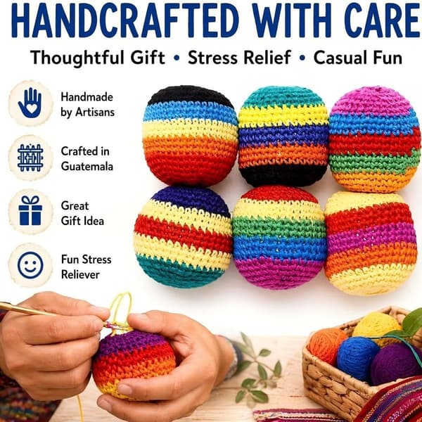 World Footbag Dirtbag Footbag – Holdbar sandfyldt Hacky Sack (Regnbue) 6 random items