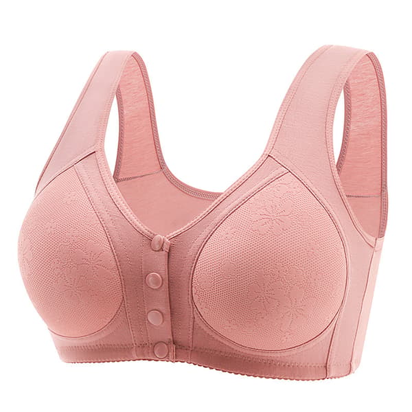 Dame BH med frontlukning, Plus Size Blonde Full Coverage Underwire Uforet BH ROSA{f230} PINK 38/85