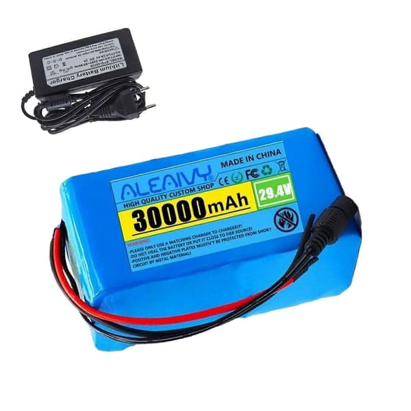 24V 30Ah 7S3P Batteri 30000mAh Elcykel Li-ion Batteripakke & Oplader{F2} EU