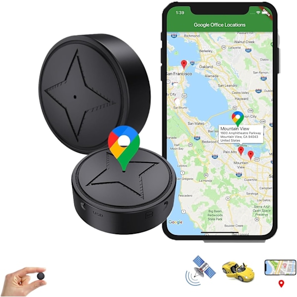 GPS Stark Magnetisk Tracker, GPS Stark Magnetisk Fordons Anti-Förlust Tracker, Multifunktionell Mini GPS Tracker för Fordon Ingen Prenumeration{F2}