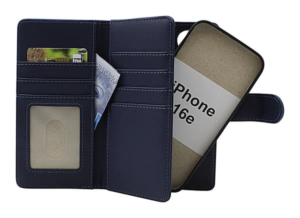 Skimblocker iPhone 16e XL Magnetpung Etui{F2} Mörkblå