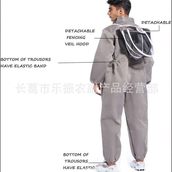 Mehiläishoitopuku koko vartalon suojavaatteet hupulla, mehiläisiä estävä hengittävä turvavaruste**Plain XL Plain XL