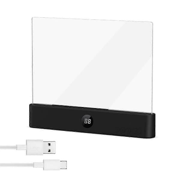 Boklys, oppladbart klart LED flatt leselys med 3 farger og timer, plate lampe bok full side