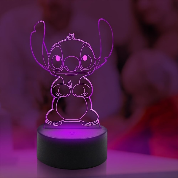 3D Illuusio Ompeleet Yövalo, Stitch Lahjat 3D Led 7 Väriä Älykäs Kosketus Pöytälamppu Joulu Stitch Lahjat Lastenhuoneen Koristeloma Lahjat hjältar