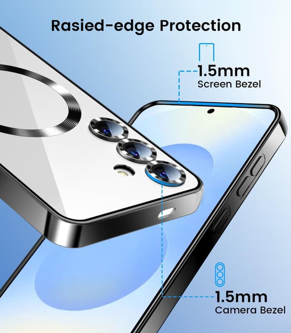 Samsung S25 Deksel - Metallisk Deksel med Magnetisk Kompatibilitet, Slank Design - Sølv silver