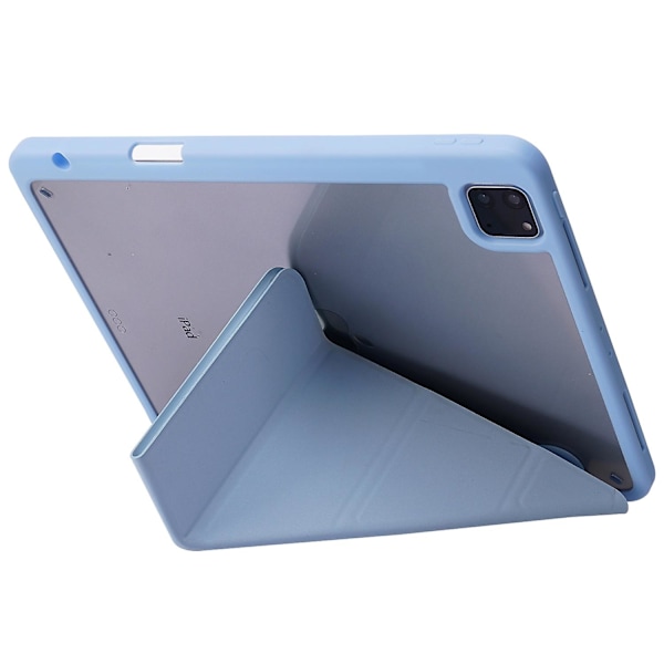iPad Pro 13 (2024) Kotelo Origami-jalustalla Nahkainen Tablettisuoja Automaattisella Herätys/Lepotilatoiminnolla - Vaaleansininen Monivärinen Multicolor Baby Blue
