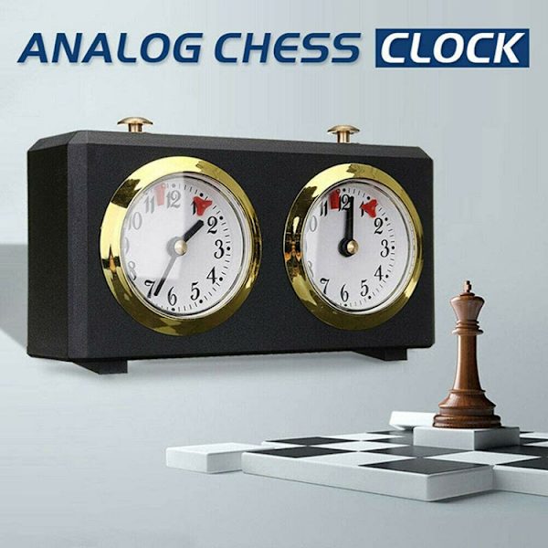 DT05ah Mekanisk Internationell Schackklocka (Svart){hw}