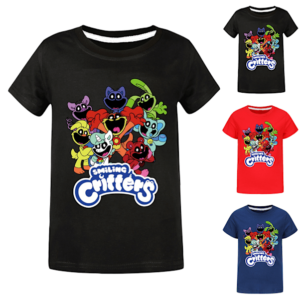 Barn Drenge Piger Smilende Critters CatNap DogDay T-shirt med tryk unisex sort Sort Sort Sort Black 160 cm