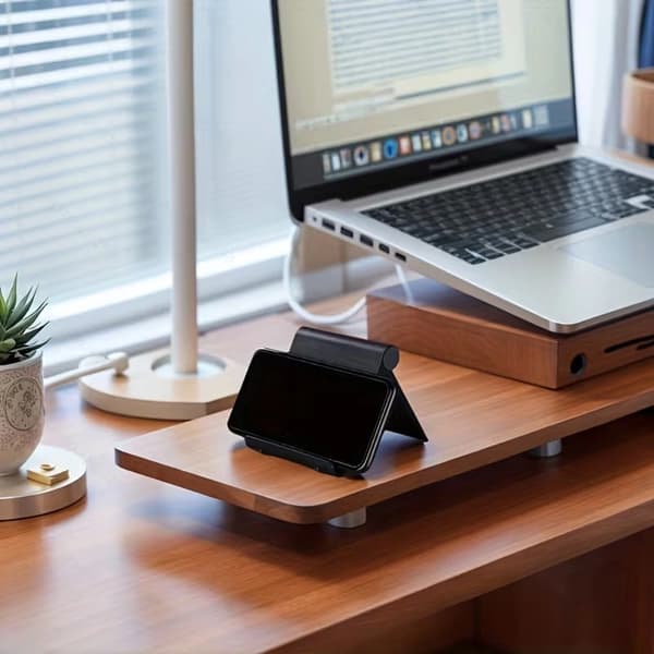 1 Bærbart foldestativ - ABS-materiale | Perfekt til mobiltelefoner og tablets, kreativt og brugervenligt white