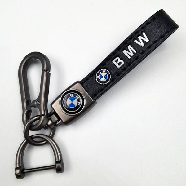 Personlig Metal Bil Nøglering med Logo - Læder Nøglering til Mænd Au Au Audi Silver Hardware