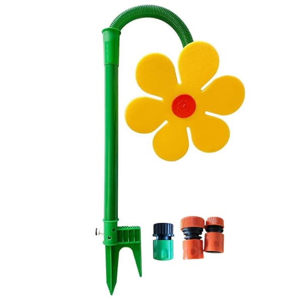 Crazy Daisy Vannspreder – med dobbel piggbase – for hunder og barn – stabil Yellow