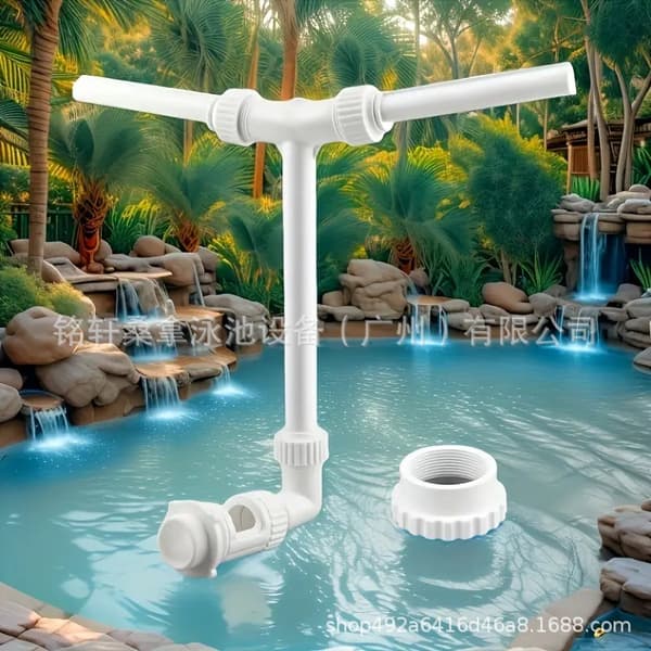 Dobbelt hoved swimmingpool springvand, pool vandfald spray funktion, justerbar udendørs pool springvand tilbehør