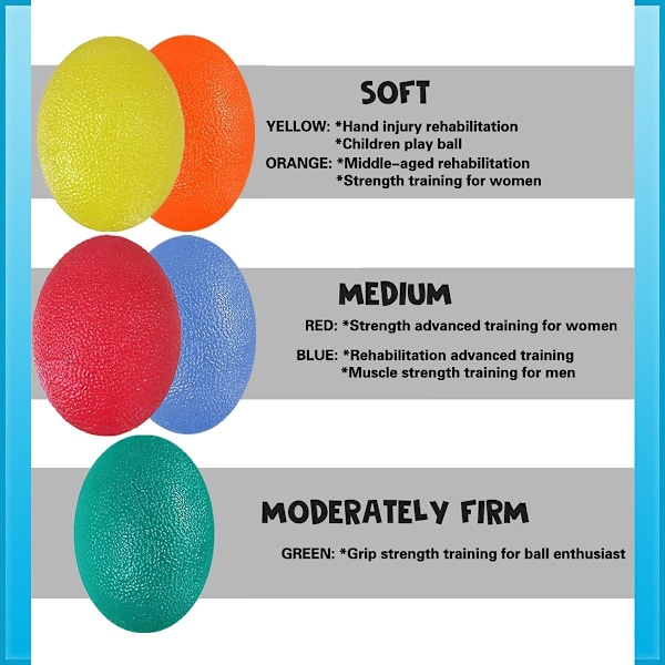 Klemmeball for håndterapi, stress, leddgikt, smertelindring, treningsball for håndøvelser