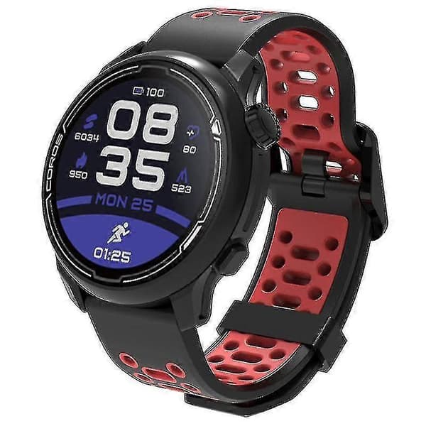 Tvåfärgat silikonarmband 20 mm kompatibelt med Garmin Venu Sq 2 Coros Pace 2 Active 5 Black Red