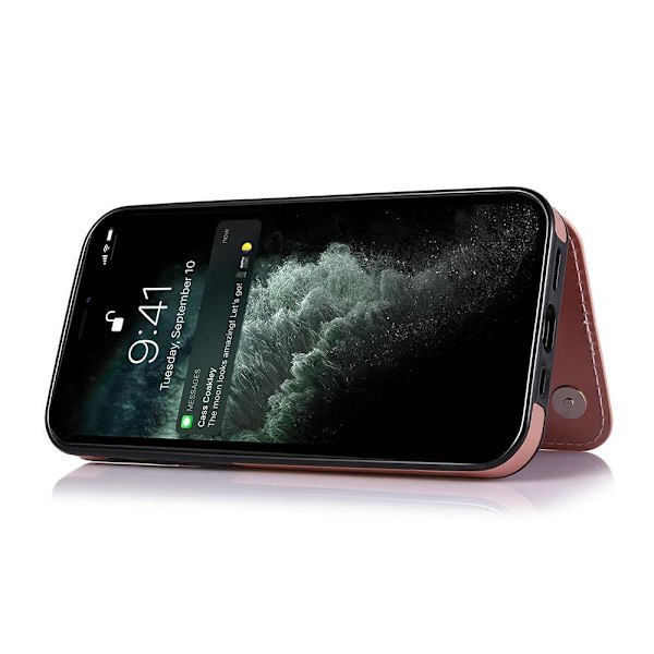 iPhone 12 Pro Max - Skyddsfodral med korthållare (f2) Vit