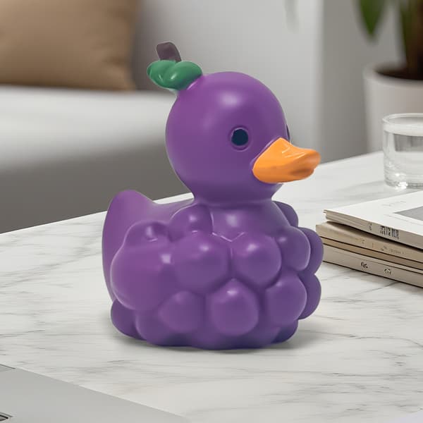 Fruktand Hagefigur – Utendørs Hagepynt i Resin, Søt Dyrepynt til Hjemmet Grape