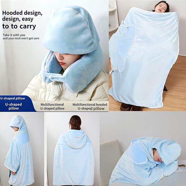 Vikbar Resenackkudde U-formad Mjuk Memory Foam Huvudstöd med Bärpåse för Flygplan Bil och Kontorsvila Pink multifunctional U-shaped pillow