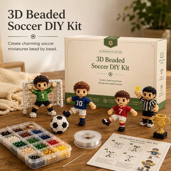 VM 3D Perle Fodbold DIY Håndværkssæt, Fodbold Tema Smykkefremstillingssæt