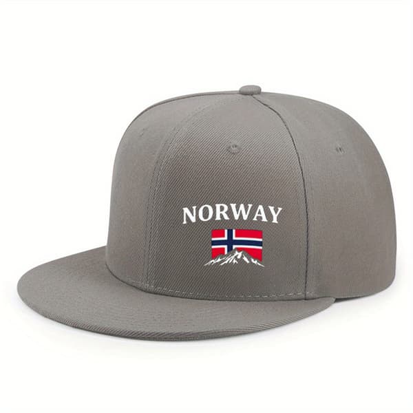 VM NORGE Flagg Baseballcap, Fotballfans Støttehatt for Supporter Gray