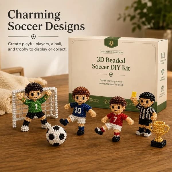 VM 3D Perle Fodbold DIY Håndværkssæt, Fodbold Tema Smykkefremstillingssæt