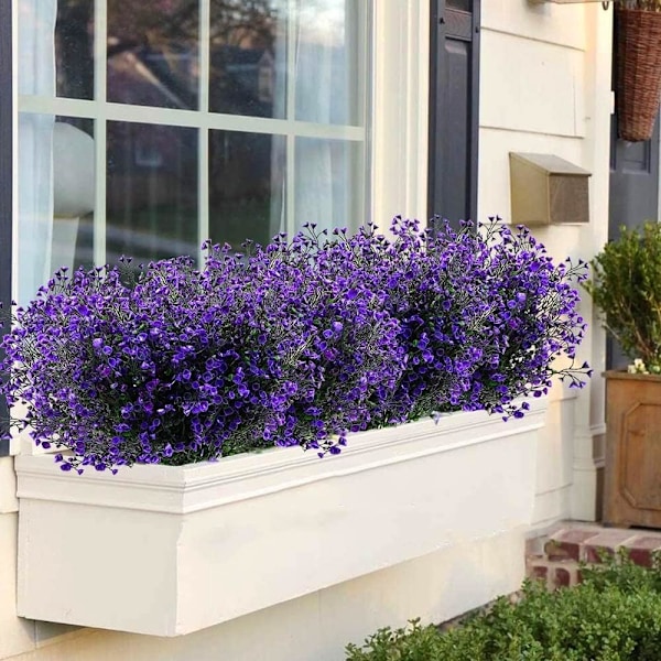 10 Stjälkar Konstgjorda Buskar 37cm Utomhusväxter Konstgjorda Blommor Plast Konstgjorda Blommor Inomhus Utomhus Balkong Kontor Bröllop