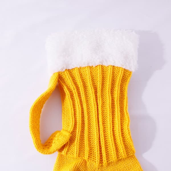 Roliga ölsockor - 3D nyhetssockor för Oktoberfest - Unisex nyhetspresentstrumpor Gul Vit En Storlek