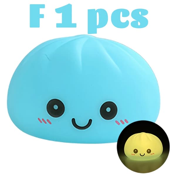 2027 Nye Dumpling Natlamper Glødende Dumplings Skrivebordsornament Sød Glødende Dumpling Steamer Boks Kawaii Dumpling Lys Gaver F-1pcs