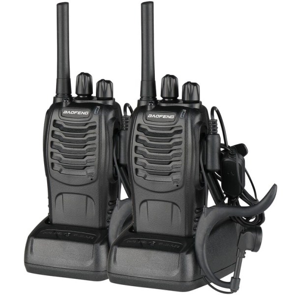 BF-888S 1500mAh Ultralång Standby Walkie-Talkie EU Standard Svart 1PC