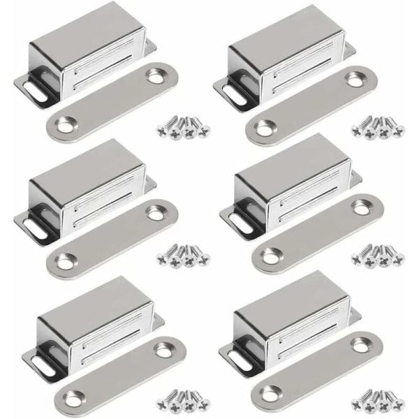 Magneettiset kaappimagneetit 10 kg Tehokkaat ruostumattomasta teräksestä valmistetut kaappimagneetit Kaapin oven magneetti (6 kpl) (ruostumattomat teräsruuvit){F2}