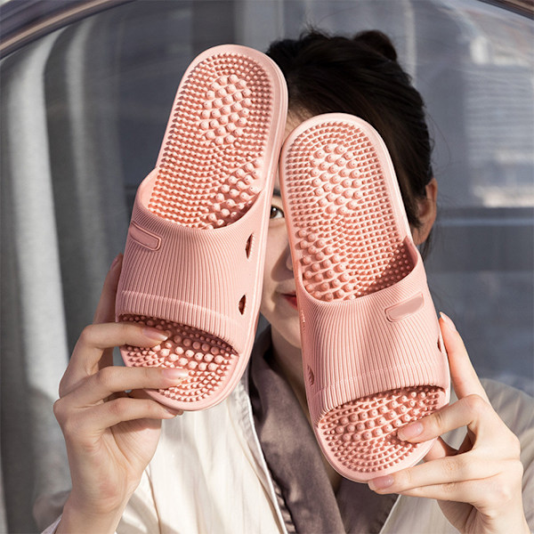 Unisex Fodmassage Slippers Akupressur Massage Slippers Shiatsu Bue Smertelindring Skridsikre Massage Sko til Mænd Kvinder Mørkegrå{F2} Dark Grey 42-43