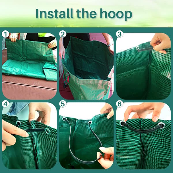 Havepose - foldbar haveaffaldspose - foldbar haveaffaldspose - robust havepose - genanvendelig pose med håndtag - ideel til opsamling af affald, ...