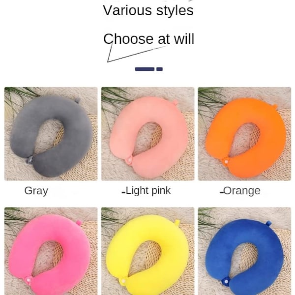 Första set lila memory foam nackkudde, U-formad kudde för bil
