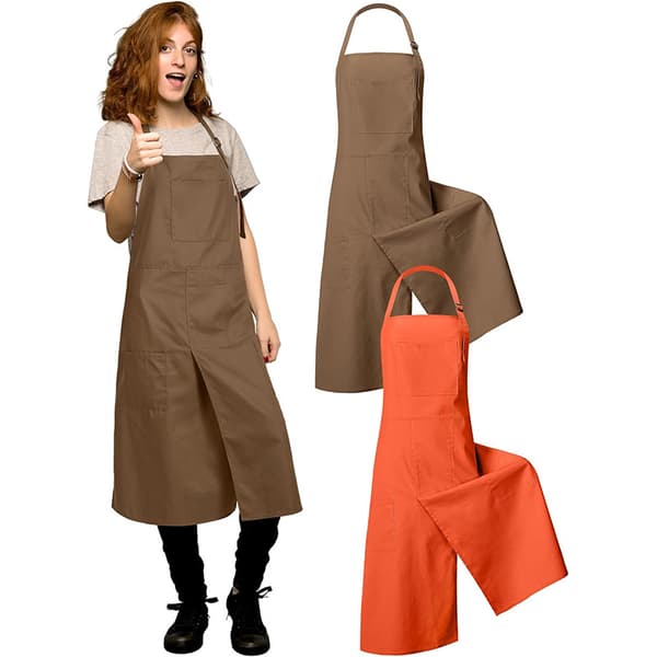 Lerretforkle med kryssrygg og delt bendesign – Justerbart arbeidsantrekk for keramikk, maling og restaurantbruk Black blue 2 pcs