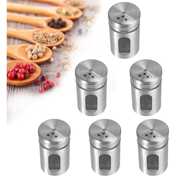 pcs Stainless Steel Spice Jars, Spice Organizer, Kitchen Storage Box with Swing Lid, Storage Spice Tins for Salt Pepper Herbs BBQ Cooking Seasonings