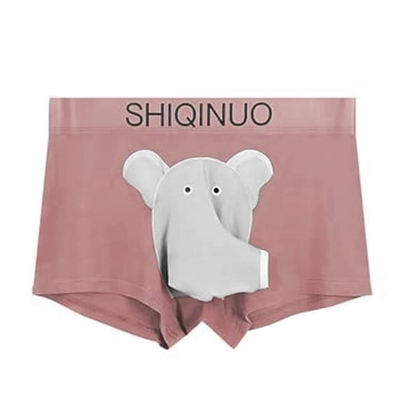 Herre Trusser Underbukser Boxer Briefs Åndbare Elefant Næse Mesh Pose Undertøj lotus root red L