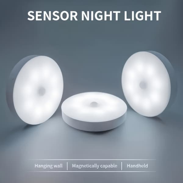 USB Uppladdningsbar LED Rörelsesensor Nattlampa (1/2/3st) – Magnetisk Montering, Varmt & Vitt Ljus för Sovrum, Garderob, Hall Warm White 2pcs