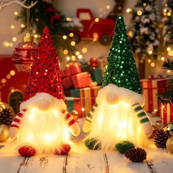 30 cm LED Nisse Ansiktsløs Dukke Julepynt Hjem 2026 Nattlys Ferie Julepynt Gave Navidad Nyttår B Box