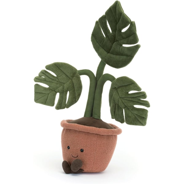 Jellycat Amuseables Krukväxt Monstera Gosedjur, 43 cm - Växtplysch - Rolig Inredning & Gåva{F2}