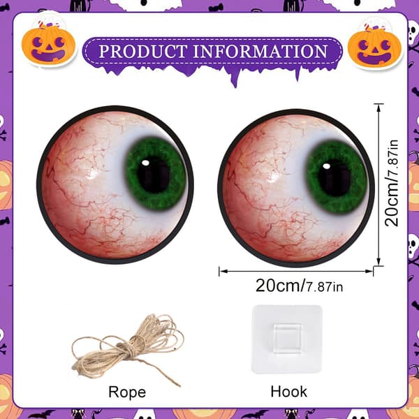 2 STK Halloween LED Lysende Øjeæble Hængende Dekorationer, Lys Op Vindues- og Festpynt FGGP028S
