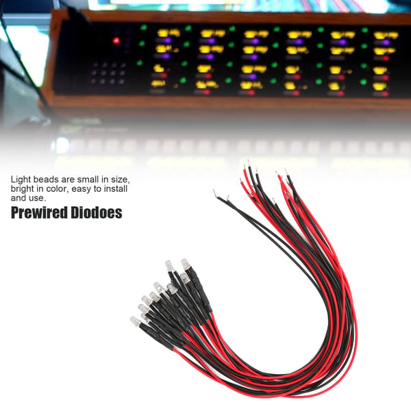 50 stk LED-pærer Emitter Dioder Ferdigkablet Rundt Hode Enkelt Blinkende Modell 12V Blått Lys