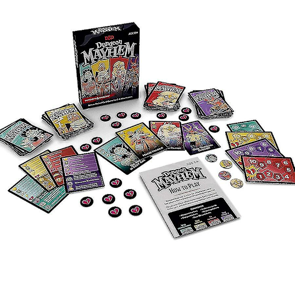 Dungeones Mayhem Dungeonsing Dragons korttipeli 120 korttia lelu viihde juhlat perhe ystävät taistelu Baldur's Gate lautapeli
