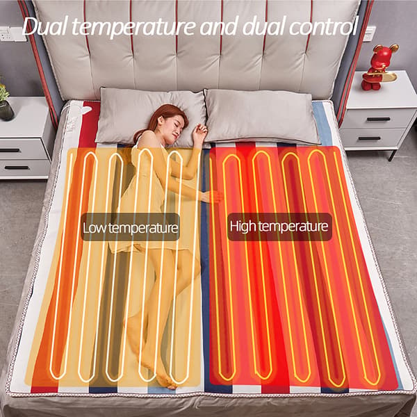 Elektrisk varmeteppe | EU-plugg dobbeltseng 180×200cm dobbel kontroll